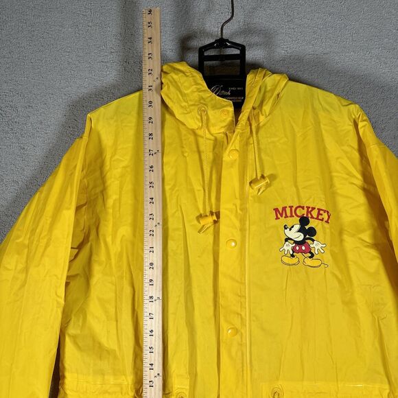 VNTG The Disney Catalog One Size Fits Most Yellow Rain Coat Packable MickeyMouse - Picture 5 of 14